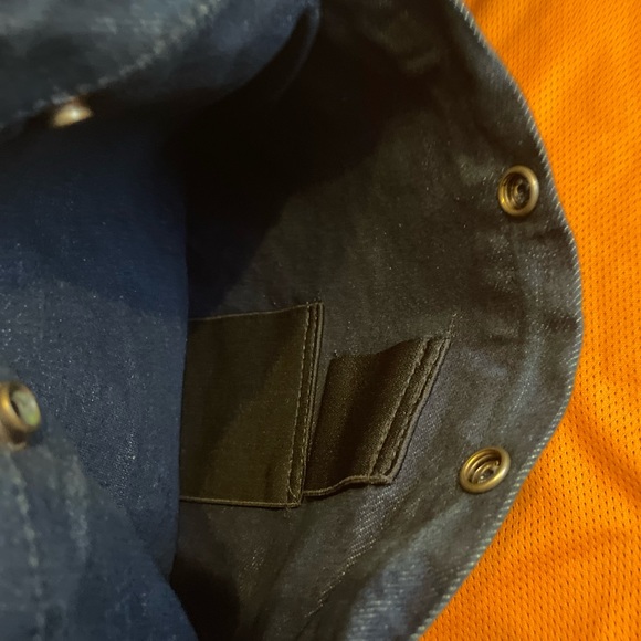 Jafrum Motorcycle Gear Men’s Denim Vest Size Med Orange Liner - Picture 4 of 5